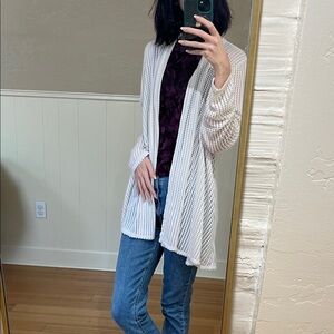 Susan Graver Cream Textured Cardigan